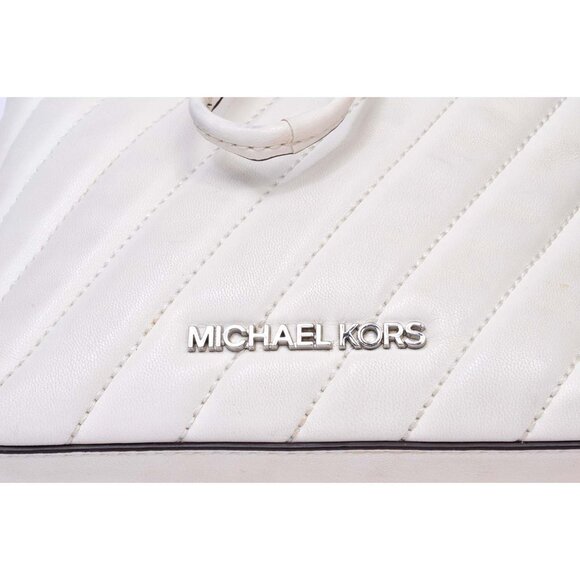 Michael Kors Suri Small White Bucket Crossbody Bag - Picture 14 of 17